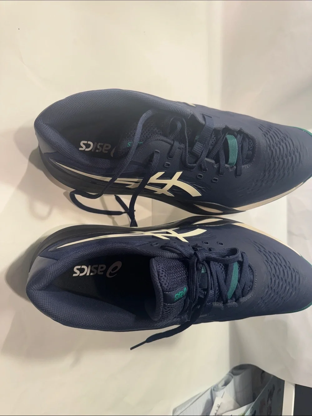 ASICS GEL-Resolution X Wide Men’s 12 Tennis Shoes Navy Green NEW $165